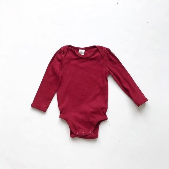 H&M maroon ribbed diaper shirt EUC 6-9 months - Picture 1 of 4